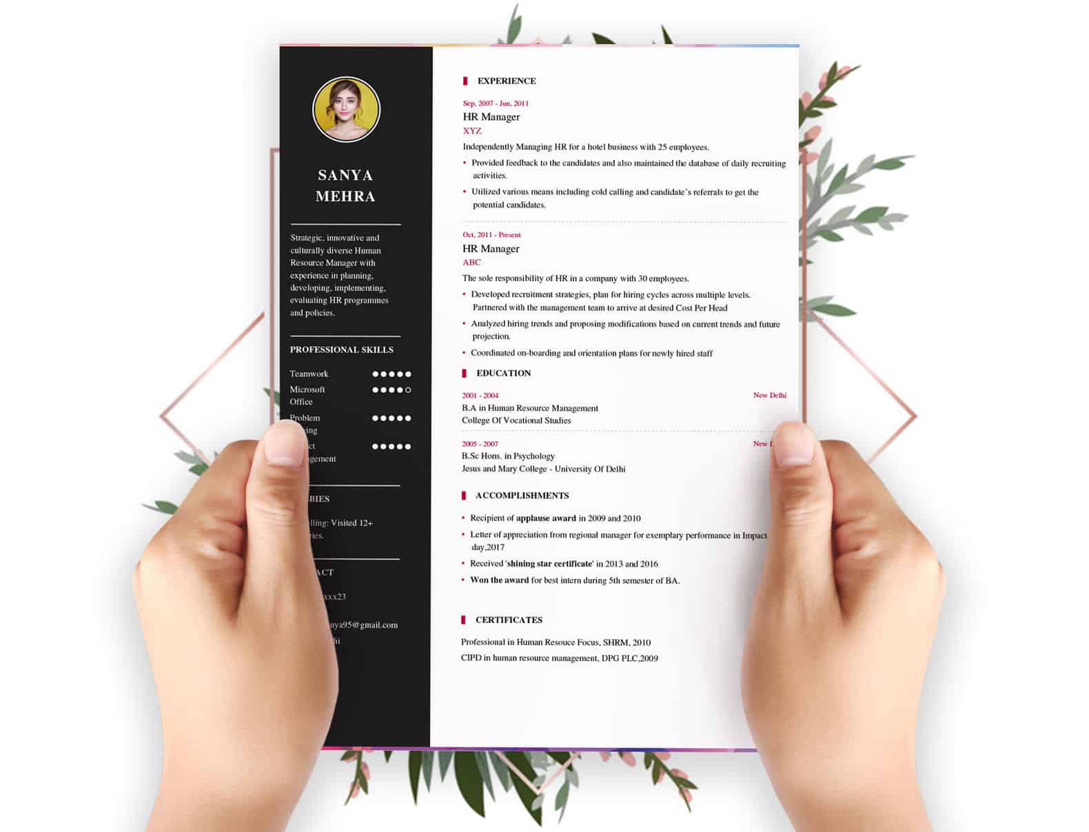 resume format for fresher commerce graduate   82