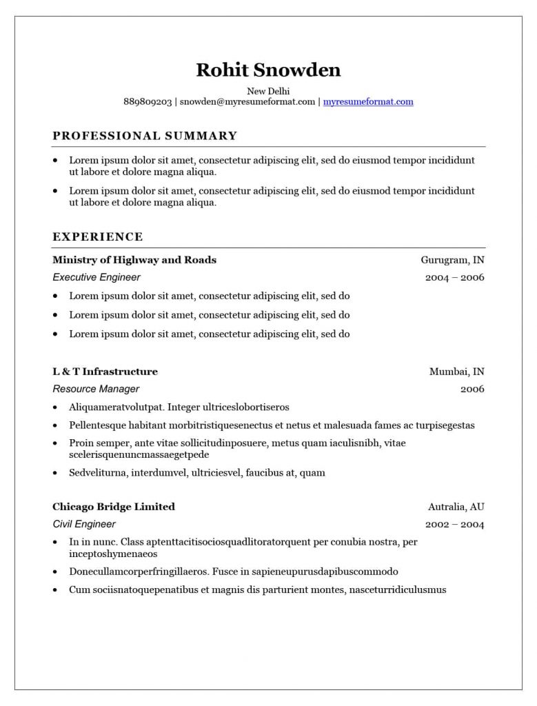 resume template word free download  executive resume