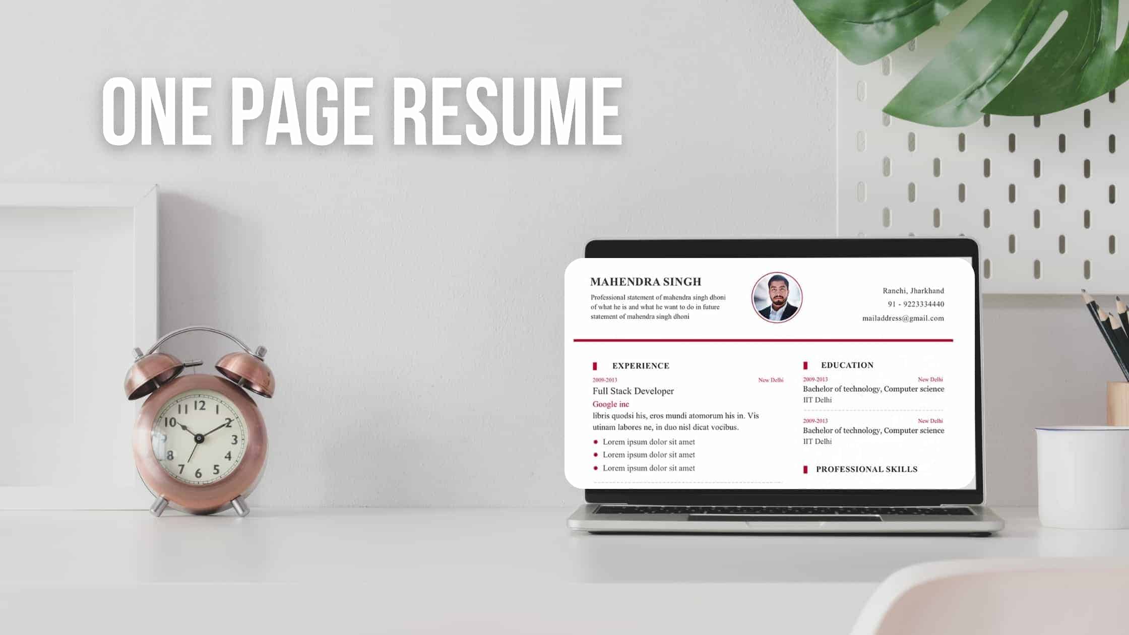 One Page Resume Guide - How to Fit Resume in One Page - My Resume